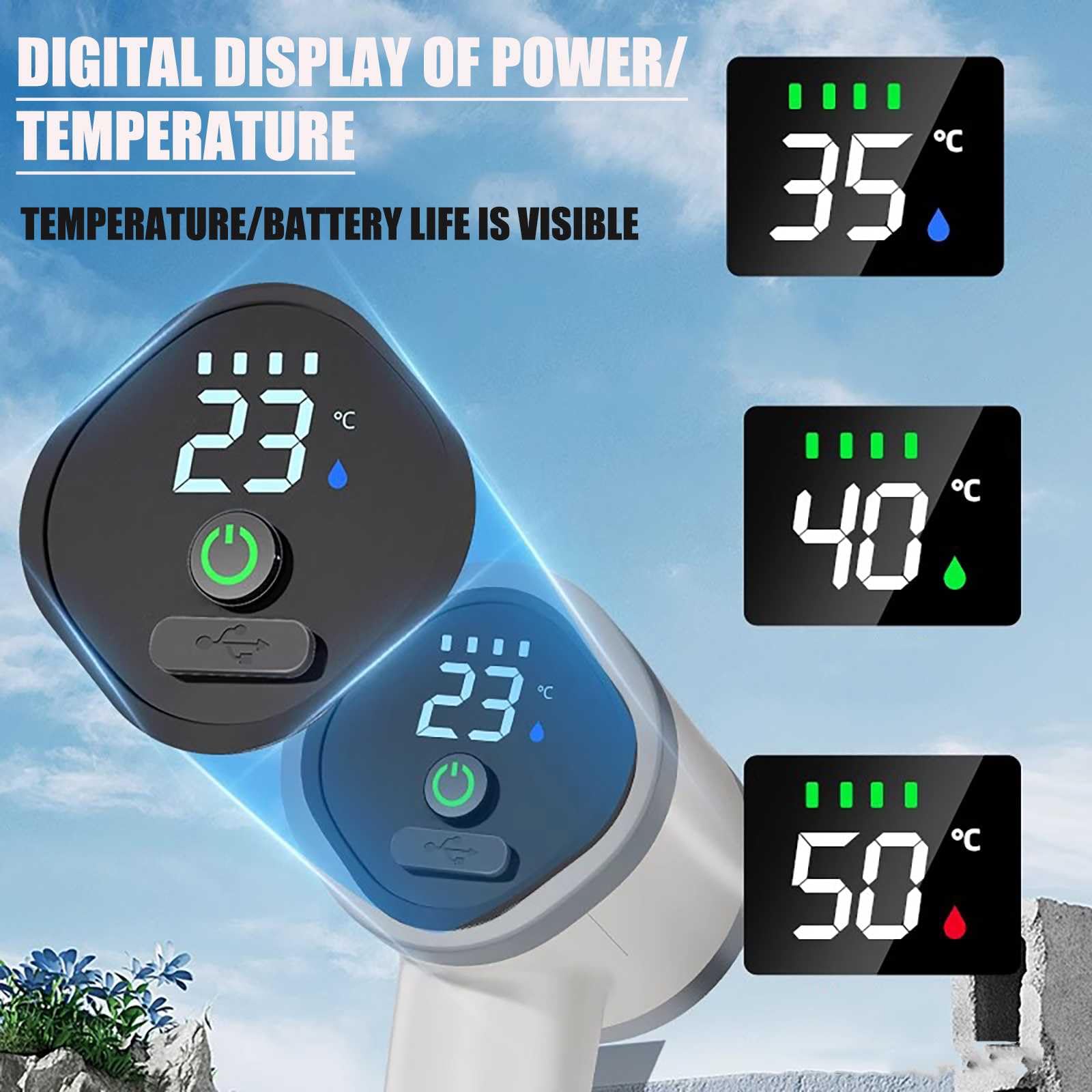 Doccia mobile da campeggio, 40 l, ricaricabile, riscaldabile, elettrica, autoadescante, portatile, per casa, auto, animali domestici, giardino