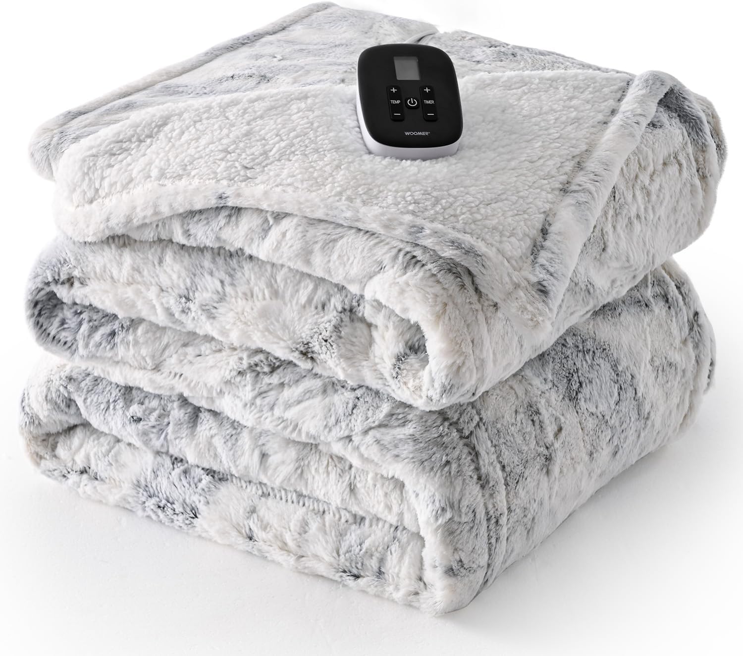 WOOMER Heated Blanket Full Size Electric Blanket 77"x 84", Soft Faux Fur Fast Heating Blanket, 10 Heating Levels & 0.5-12H Auto Off, Over-Heat Protection, ETL Certification - Image 7