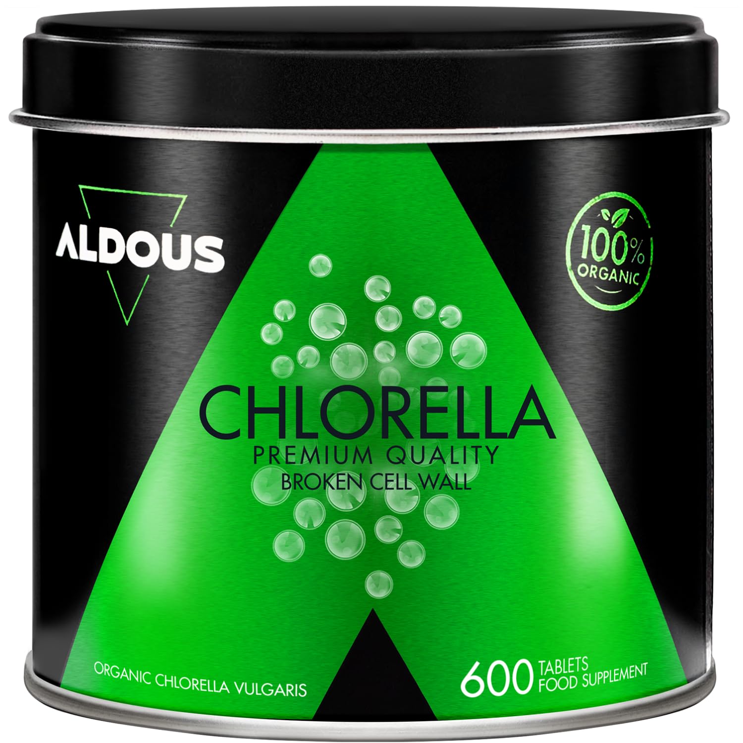 600 Comprimés de Chlorella Ecologique Pure - 3000 mg par dose journalière - Paroi Cellulaire Routinée - 100% Naturelle Satiété, DETOX - Protéine Végétale Ecologique - Chlorophylle - Augmente l'Energie