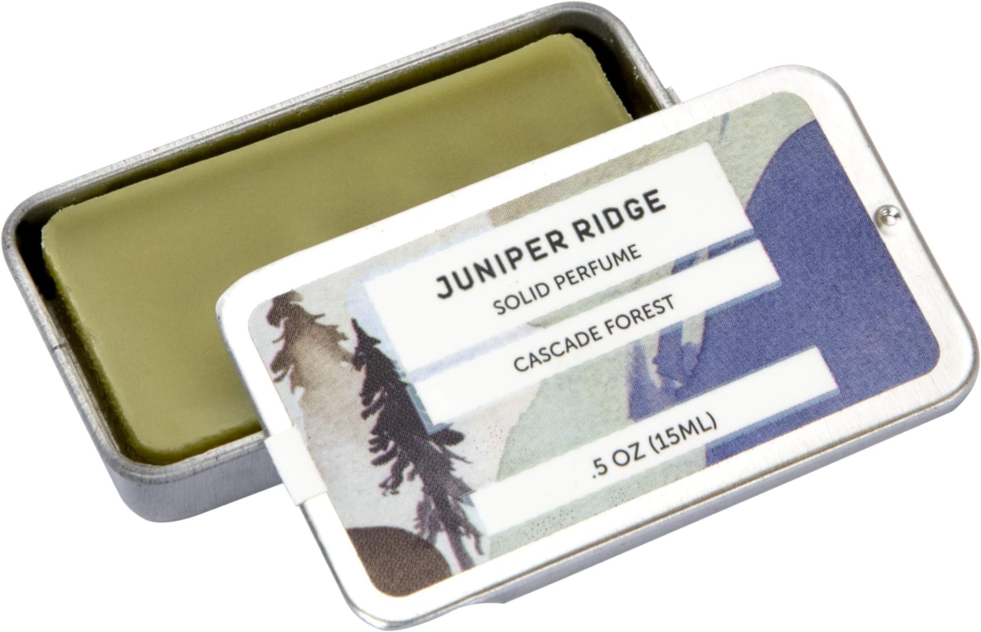 JUNIPER RIDGE Cascade Forest Solid Perfume | Wild-Harvested Essential Oil Blend | Unisex Fragrance | Travel Friendly | 0.5 Oz Tin