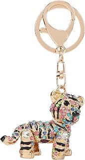 Rhinestone Bag Charm Keychain Crystal Purse Charms for Handbags | High-polished alloy pendants set with pave rhinestones, each on a swivel lobster clasp and split ring for keys or a bag