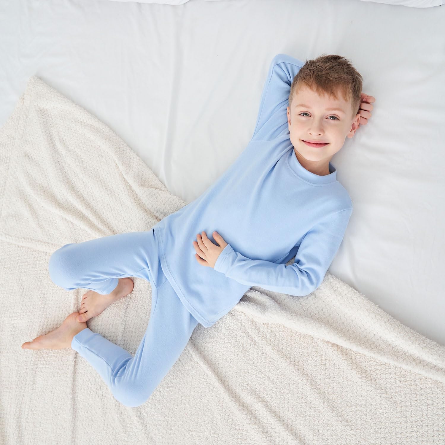 Toddler Thermal Underwear Set Girls Boys Long Johns Kids Pajamas Pjs, 3-7 Years