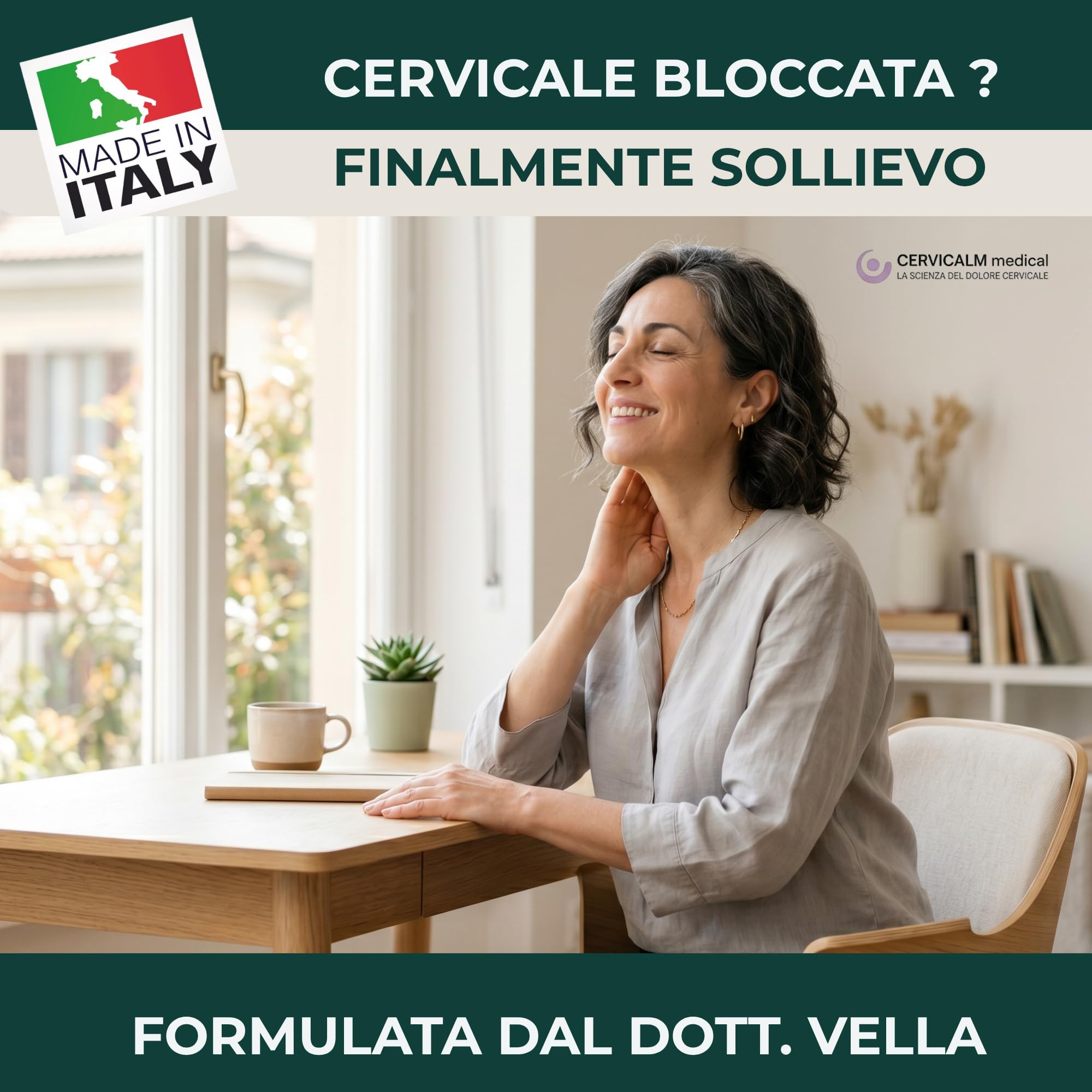 Crema Cervicale Riscaldante – CERVICALM Dott. Vella – Arnica Forte, Artiglio del Diavolo, Aloe Vera – Antinfiammatorio Naturale Biologico Made in Italy 150ml