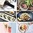 AARAINBOW 6 Pieces 18/8 Stainless Steel Flatware Set Portable Reusable Cutlery Set Travel Utensils Set Including Chopsticks Knife Fork Spoon Straws Cleaning Brush Dishwasher Safe (Black golden)