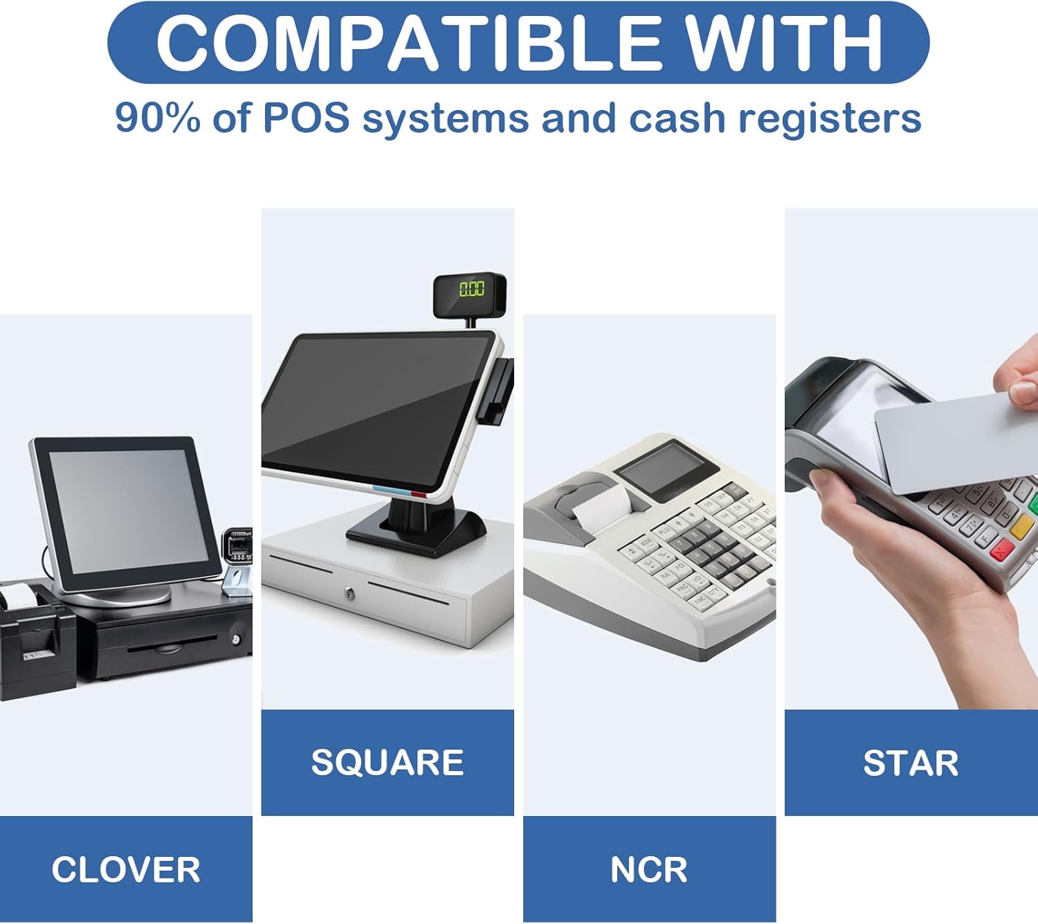 2 1/4" x 50' Thermal Paper Rolls (50 Rolls), BPA Free Receipt Paper, 58mm Thermal Receipt Paper Fits Mini POS Thermal Printer, Square Terminal Paper for Small Businesses - Image 6