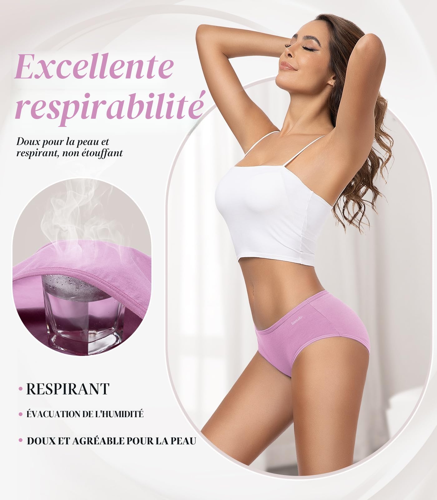 Culottes Femme Coton Élasticité Parfaite – Taille Moyenne, Confort Respirant – Lot de 6