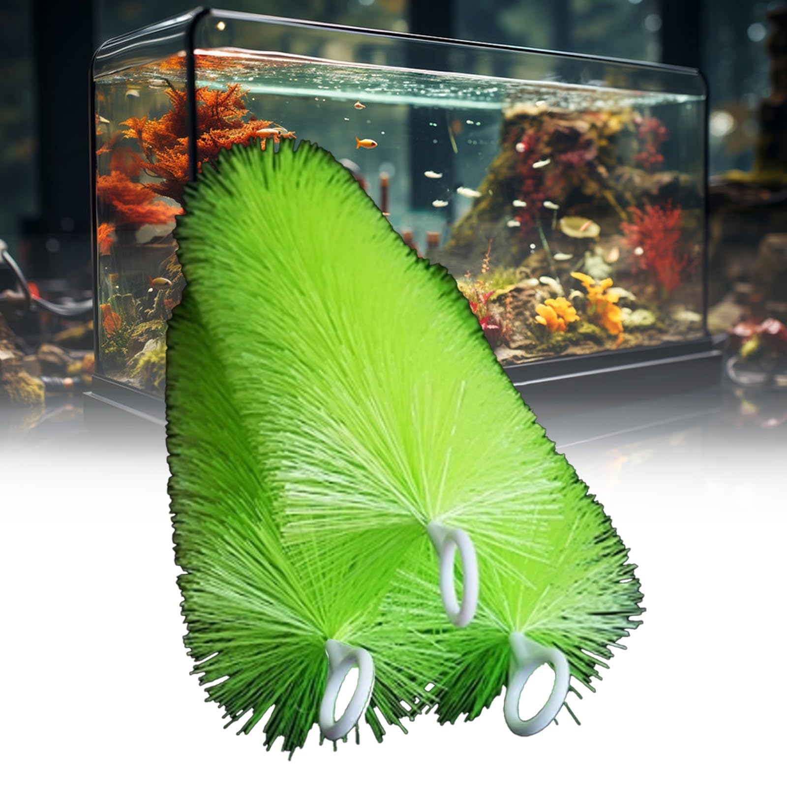 Paquete de 50 cepillos de filtro de estanques de peces de acero inoxidable, herramientas grandes de filtración de agua para estanques koi, acuarios y jardines acuáticos (100 cm)