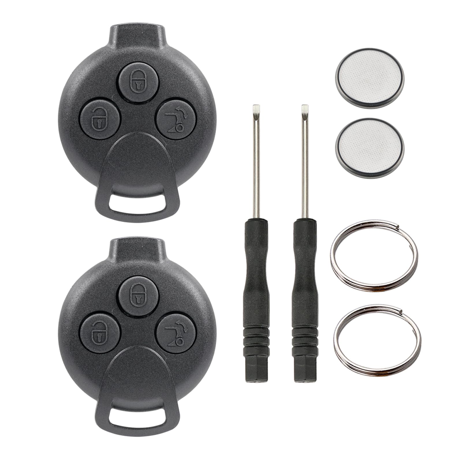 2 X Auto Chiave 3 Tasti Di Telecomando 451 Compatibile Con FORTWO - Foto 6