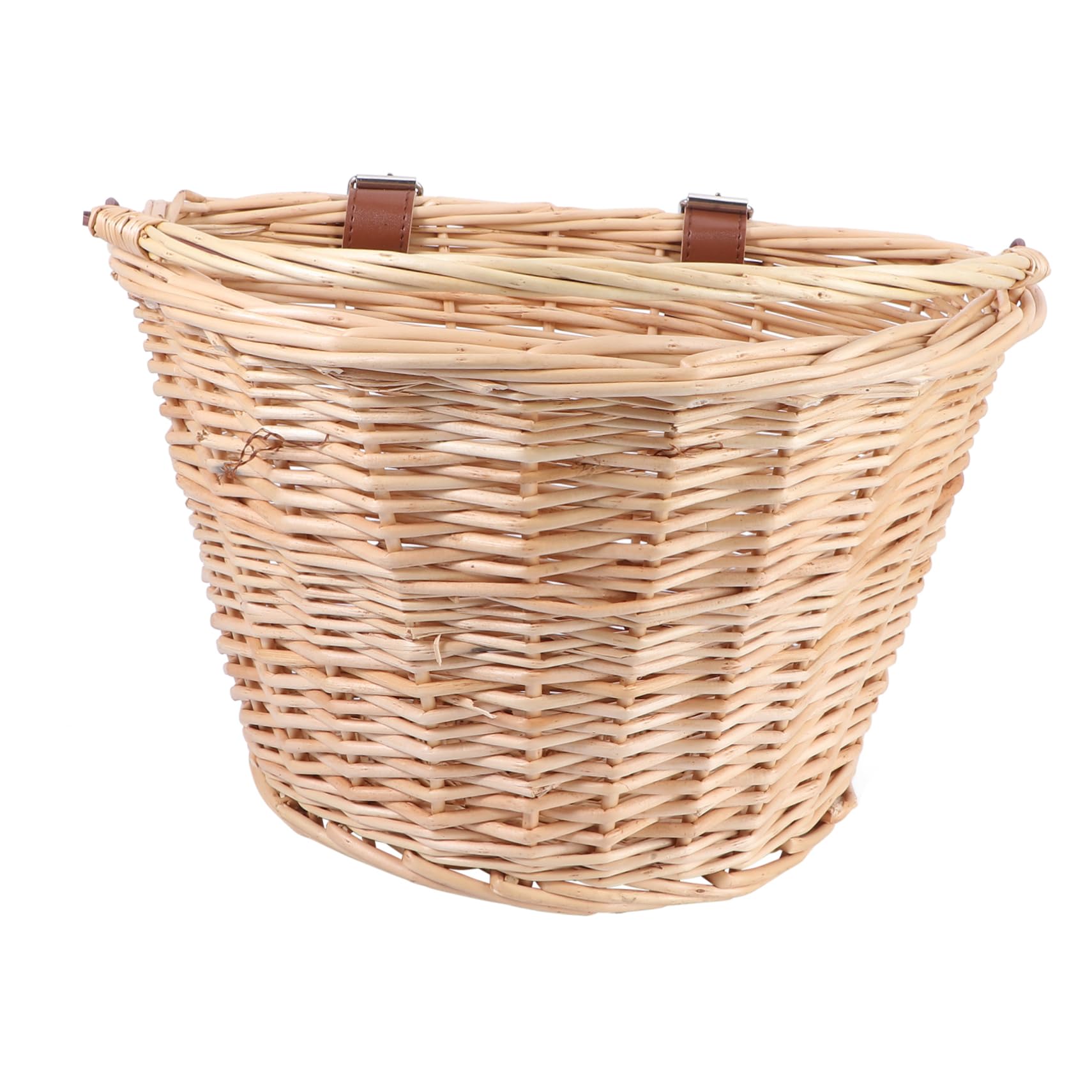 POPETPOP Rattan Front Basket for Bicycles Wicker Bike Basket with Handle for Outdoor Cycling Storage Stylish Color Design