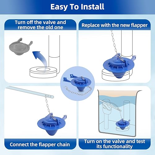 Miniatura 17 de Hibbent Aleta de inodoro grande de 3 pulgadas compatible con Gerber 99-788, aletas de inodoro que conservan agua para válvulas de descarga de 3