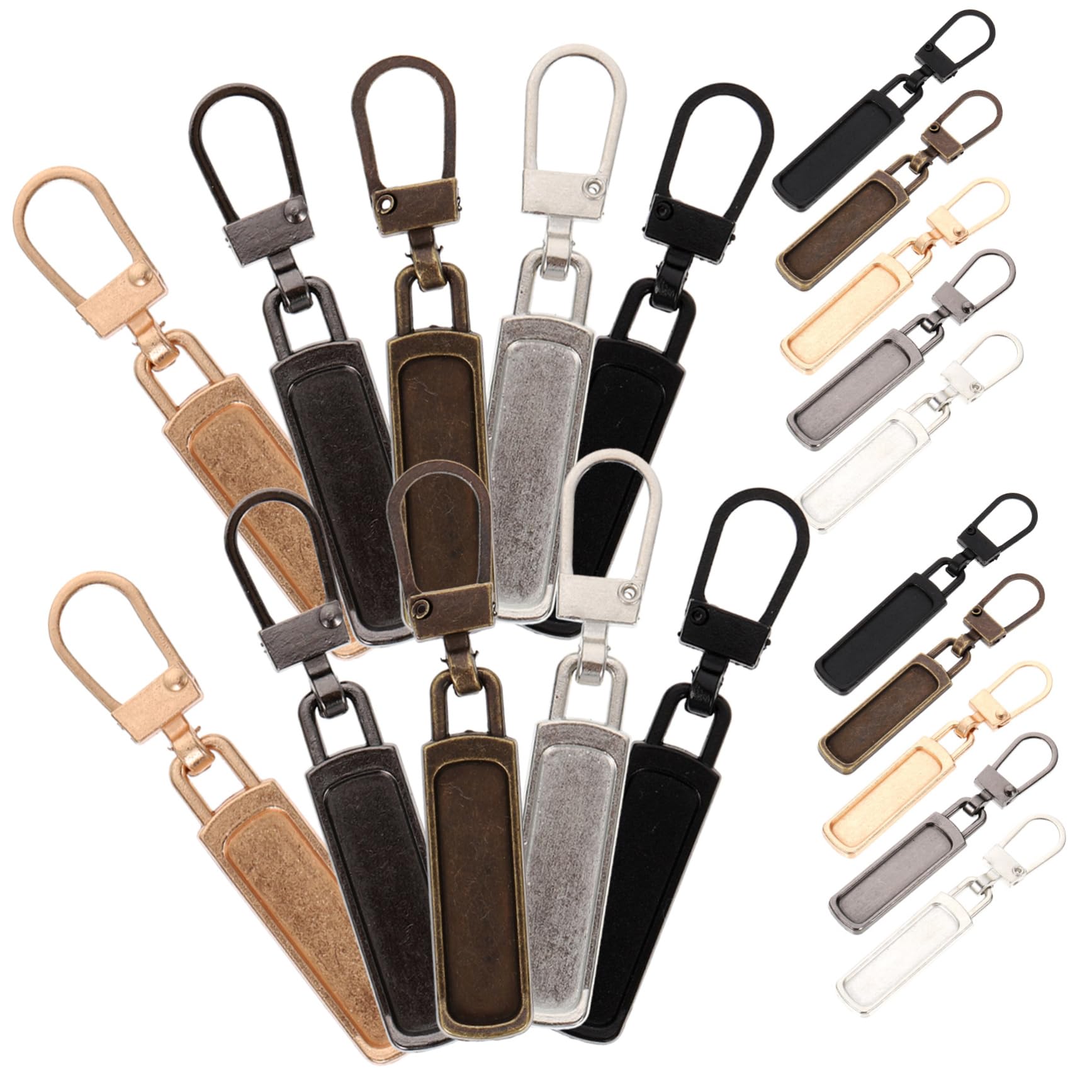 OSALADI 20pcs Durable Zipper Pull Replacement Tabs Detachable Zipper Heads for Jackets Coats Backpacks Suitcases and More