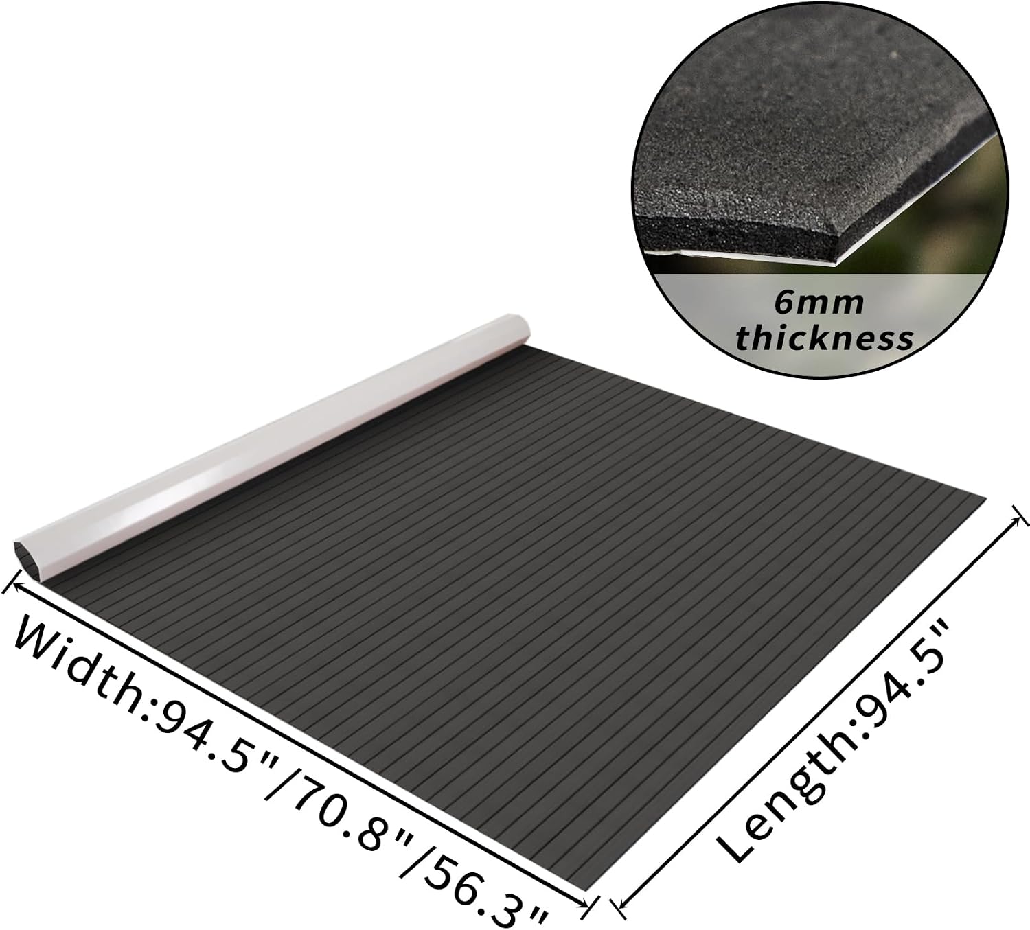 EVA Foam Boat Decking 94" x 45" Self-Adhesive Non-Slip 6mm Camo Marine Deck for Yacht Jet Ski Kayak Fishing