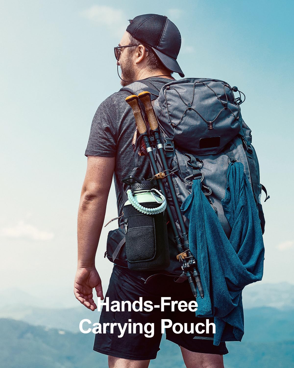 Insulated Water Bottle 64oz,Half Gallon Water Flask Stainless Steel Vacuum, Cold for 48 Hrs,BPA-Free & Leakproof -with Paracord Handle, Strap,Straw Spout Lids,Large Jug for Gym Sports,Green - Image 6