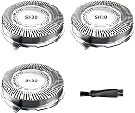 SH30 Replacement Heads Compatible with Philips Norelco Series 3000, 2000, 1000, S738, S1560 & S1211, 9 Stainless Steel Foil Heads, Silver, Corded Electric, Men's Grooming, Men