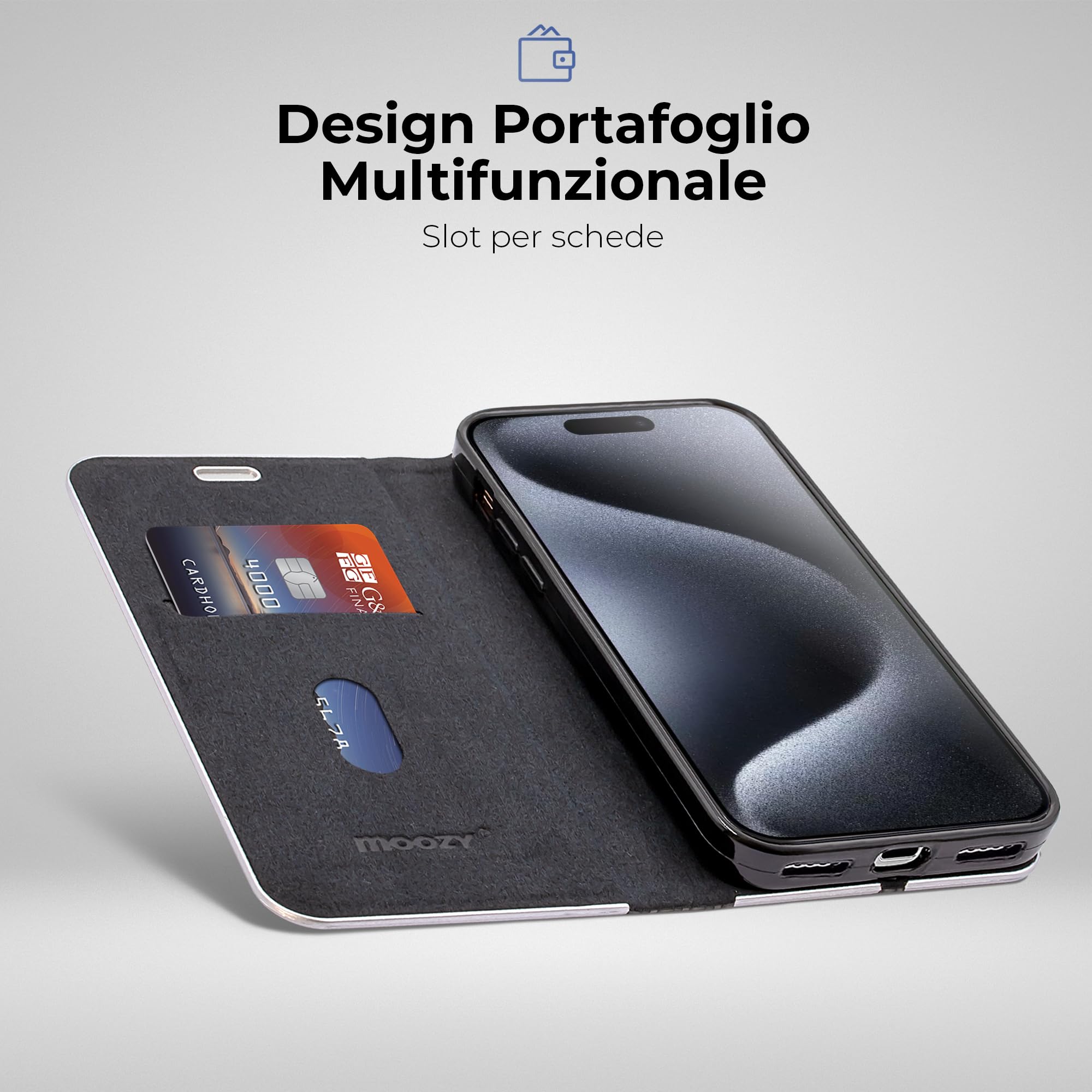 Moozy RimUP Cover per iphone 16 Pro TPU flessibile, Custodia Antiurto