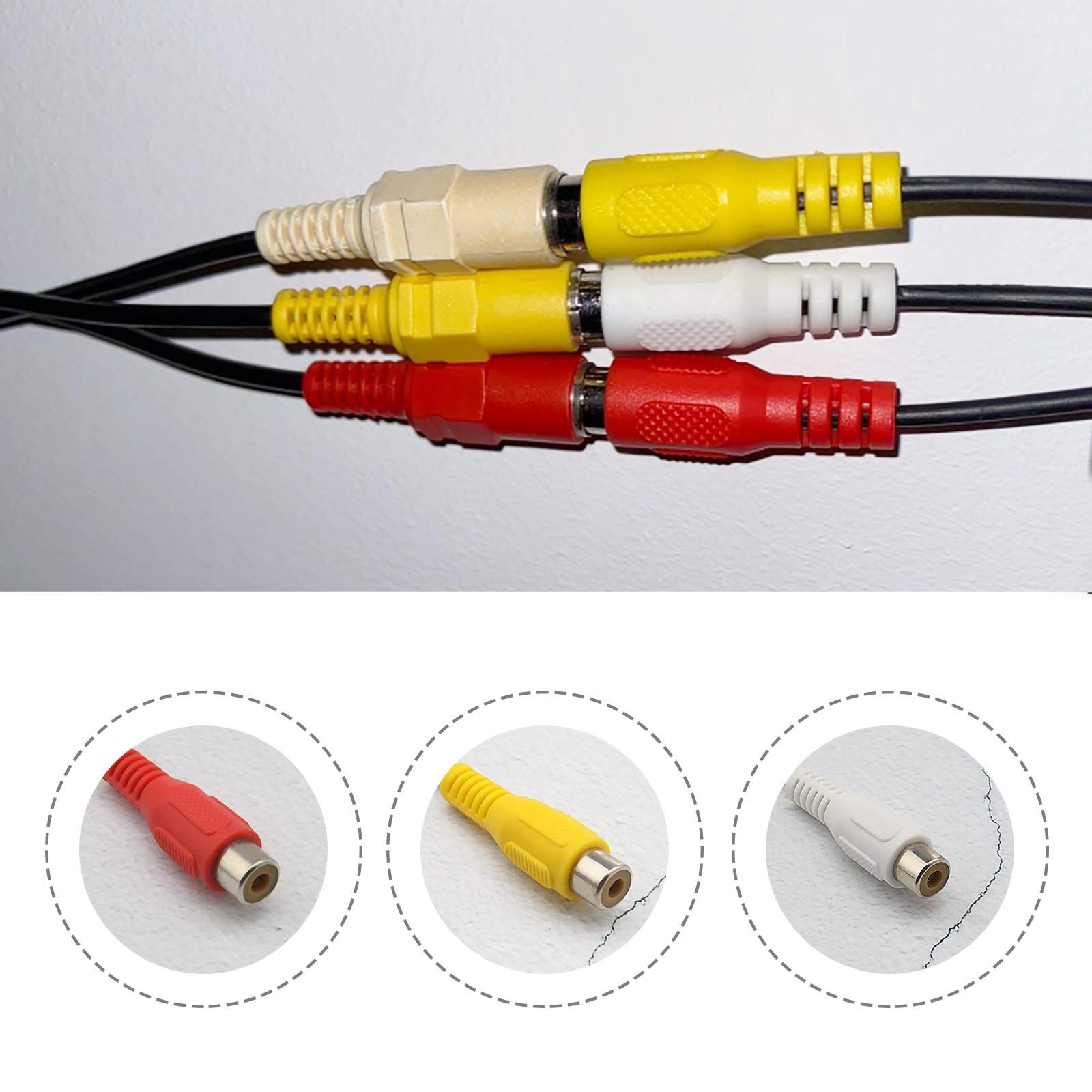 2 Cavi Adattatori Da 3.5mm Maschio A 3 RCA Femmina - 25 Cm, Stereo AV Audio Video, Per TV, MP3, Smartphone, AUX