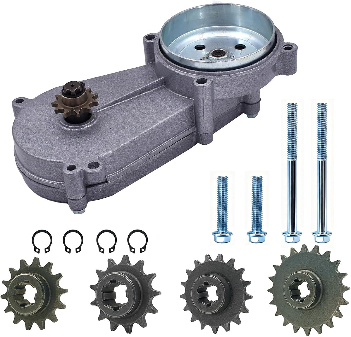 Caja de cambios de transmisión, reemplazo de caja de cambios T8F 11T para 43cc 47cc 49cc 50cc 2 tiempos 13T 14T 17T 20T Pocket Bike Scooter ATV Go Kart Mini Bike Dirt Bike Pit Bike(Plata)