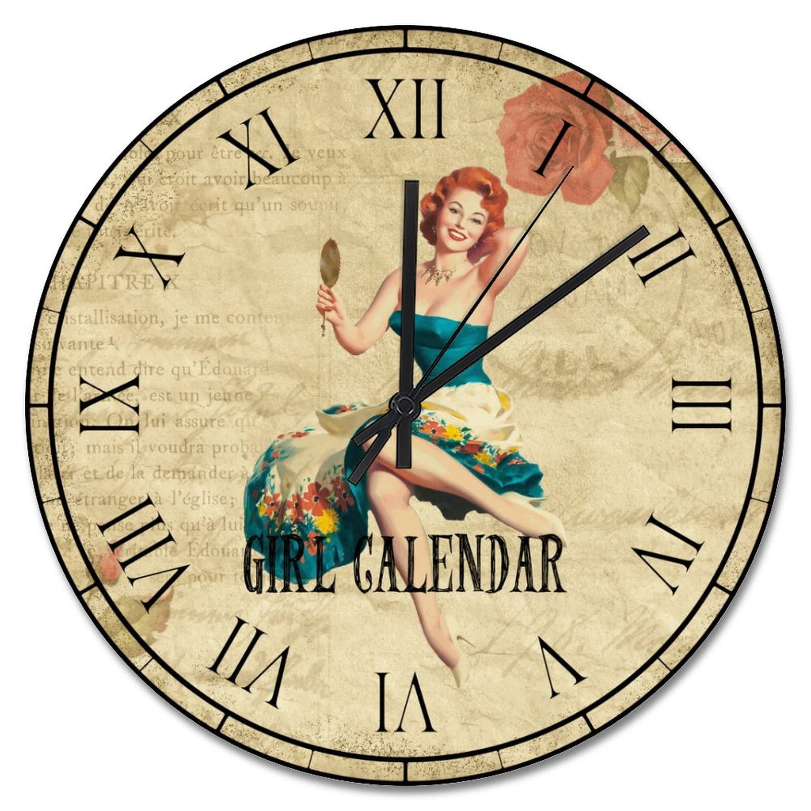 Horloge murale vintage idée cadeau décoration chambre de fille