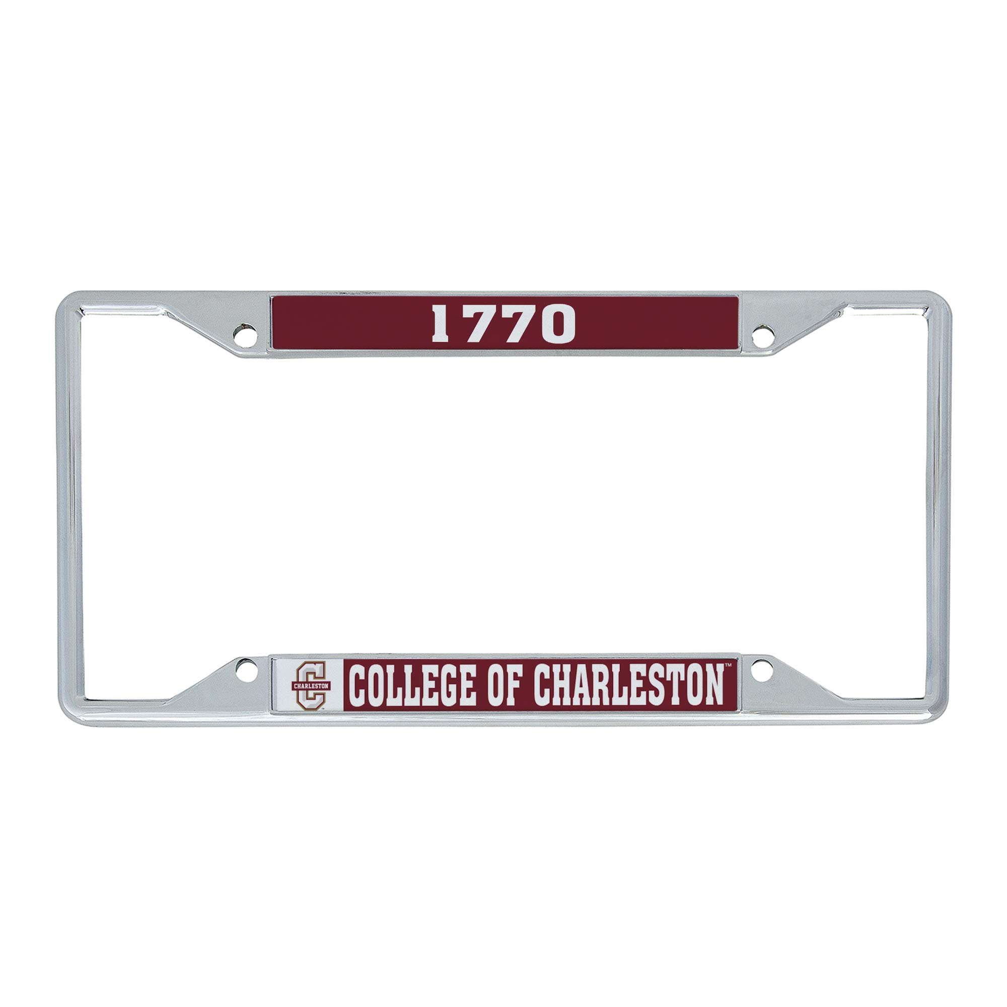 Desert Cactus College of Charleston License Plate Frame Car Tag Holder for Front or Back of Car Cougars C of C Officially Licensed Metal (Year)