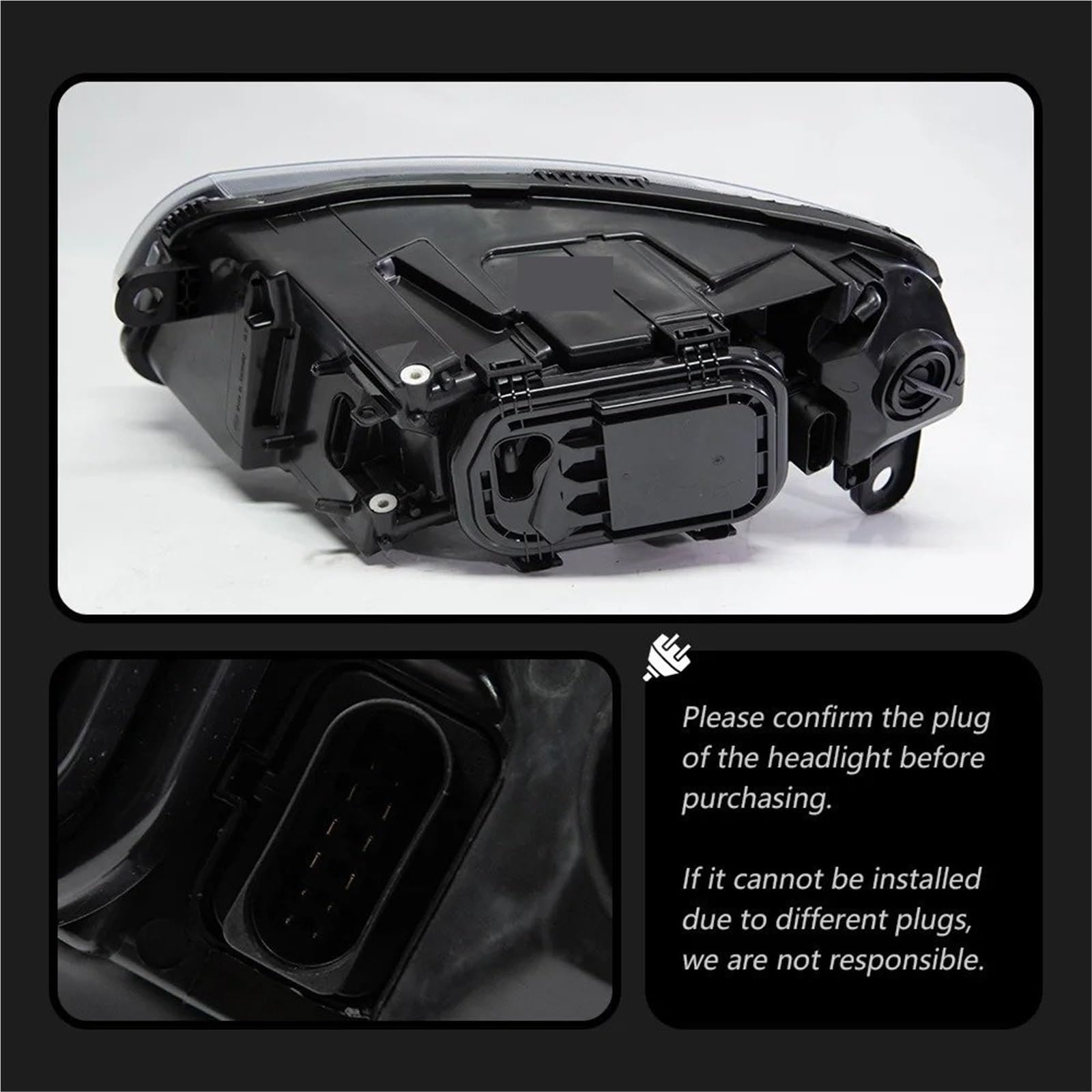 Faro Anteriore per Audi A6 C6 2004-2011 A6L DRL Indicatore di direzione Fascio Luminoso Angel Eye Proiettore Lente Faro Anteriore Gruppo Faro Auto (Guida a Destra)