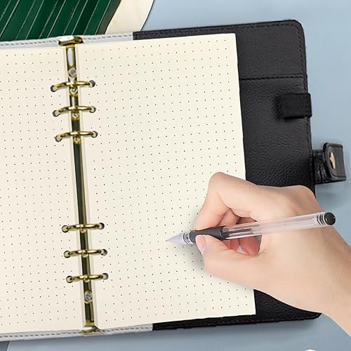 Miniatura 24 de Recambio de planificador A5 negro en blanco, insertos de planificador A5, repuesto de carpeta de 6 anillas, papel negro para carpeta recargable En