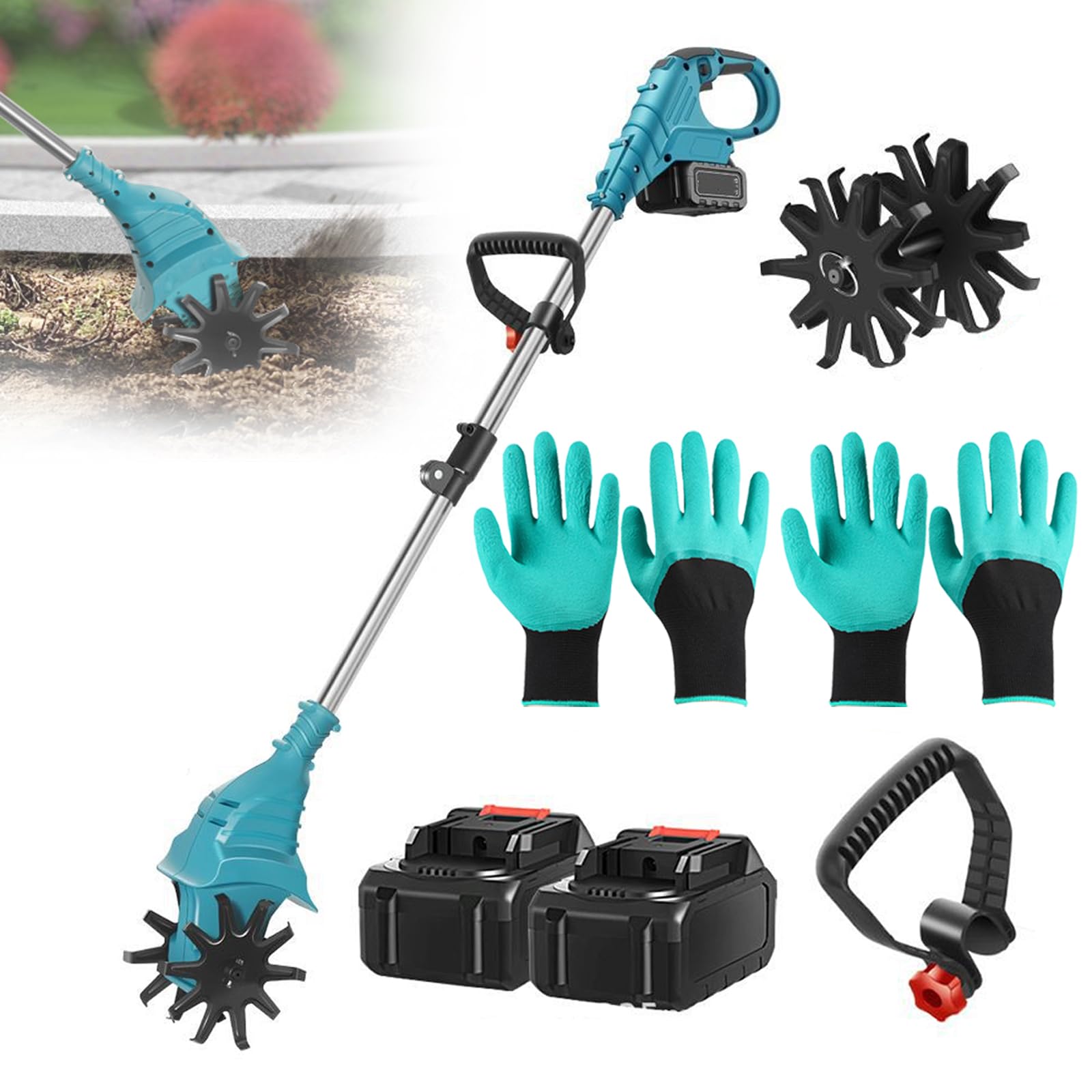 Motoculteur électrique sans fil léger pour retourner la terre du jardin sans effort