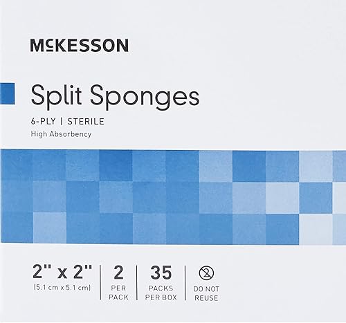 Miniatura 9 de mckesson Performance Plus Hi absorción de Split Esponja de gasa estéril 2"x2" 6ply LF – 2/PK, 35pk/Box