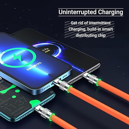 Miniatura 6 de Chubby Cable de carga múltiple 3 en 1 cable de carga con cable USB ligero adecuado para varios teléfonos móviles con puertos de carga tipo CAndroid