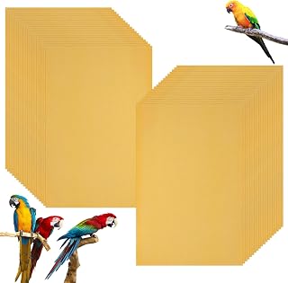 MuxhelUS 50 Pack 11x17 Inch Gravel Liner Paper for Bird Cages - Safe Quartz Sandpaper Trims Beaks, Aids Digestion, Easy Clean