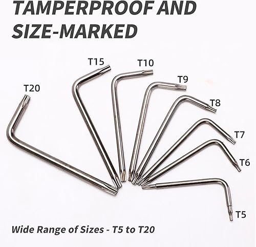 Miniatura 3 de Juego de llaves Torx de 8 piezas, juego de llaves pequeñas estrella T5-T20, micro llaves de acero Cr-V, herramientas hexagonales Torx para