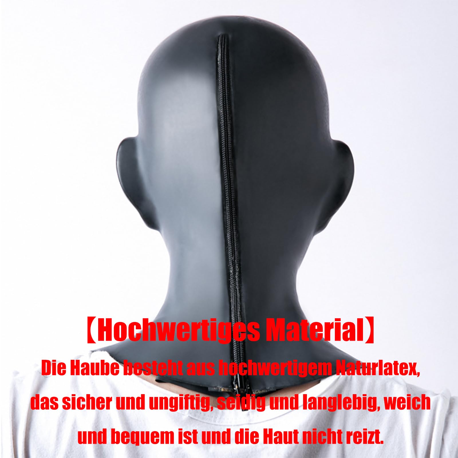 Seckoe Bondage Maske mit Mund Gag 3 Schloss Einstellbar SM Knebelmaske für Paar Fetisch, Flirtender Sklave (Kann Augen sehen)