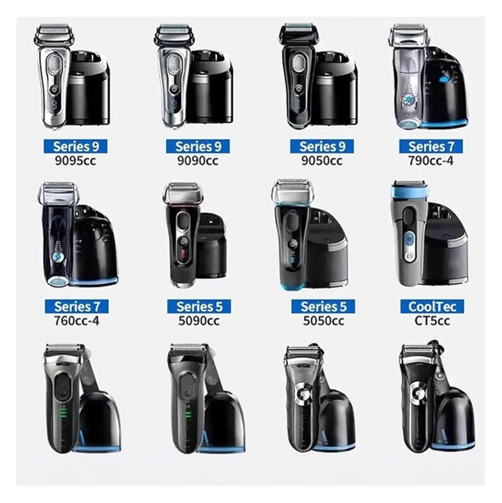 Cartuchos de recambio Clean & Renew de 170 ml CCR, solución líquida limpiadora de afeitadora de repuesto compatible con Braun Clean & Charge(4pcs)
