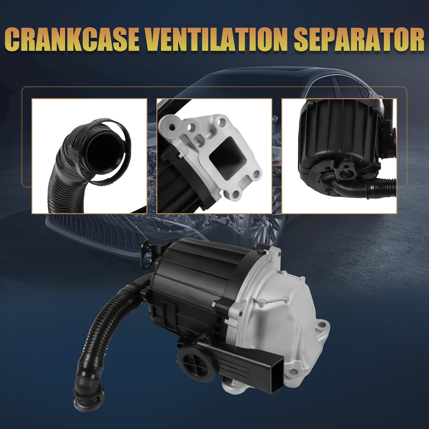 A4720107662 Crankcase Ventilation Oil Separator with Gasket for 2010-Present Detroit DD13 DD15 Mack MP8 aftermarket part Replace OE EA4720108262