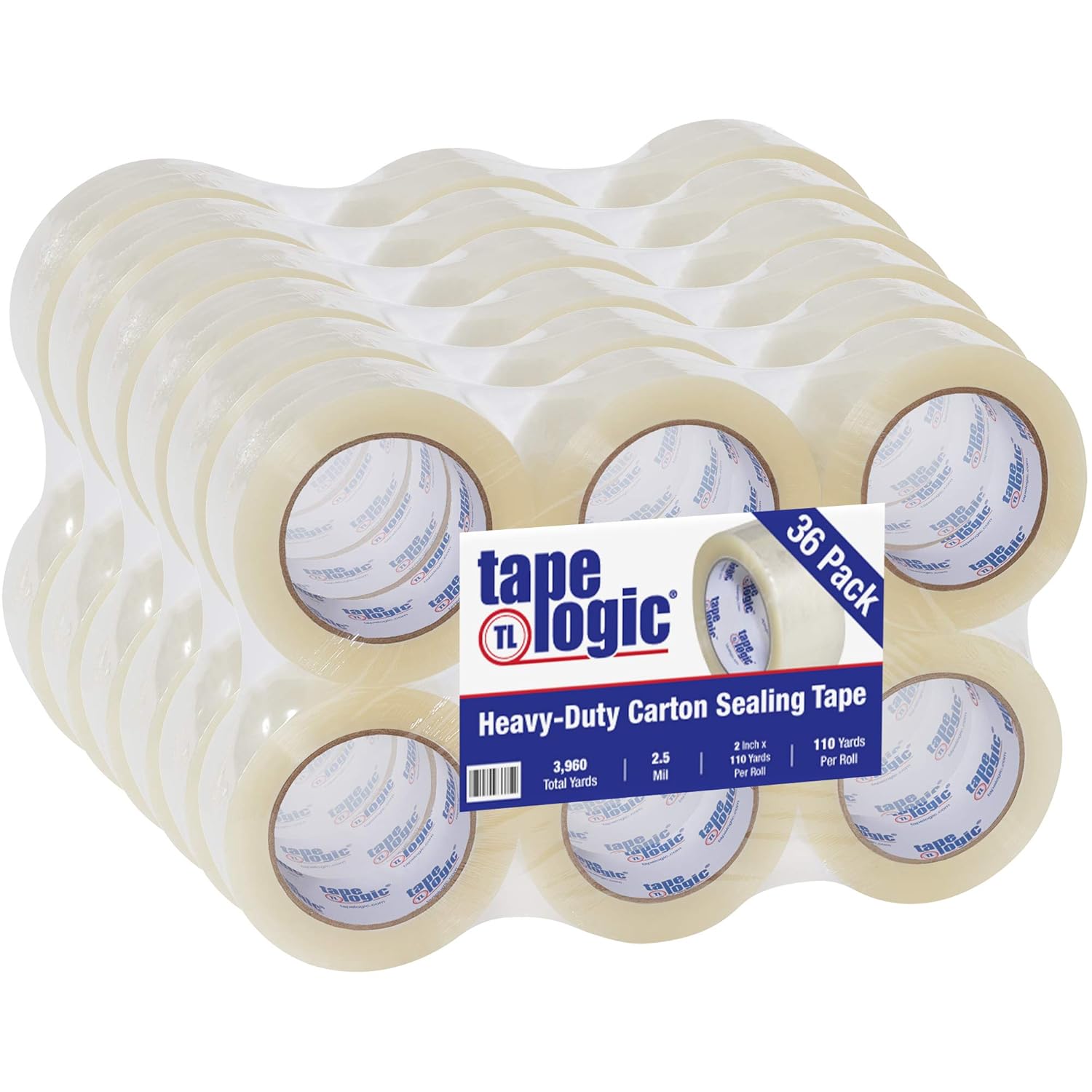 Aviditi Tape Logic 2 Inch x 110 Yard 2.5 Mil Clear, Heavy Duty Hot Melt Packing Tape, 36 Pack, Perfect for Packing, Shipping, Moving, Home and Office