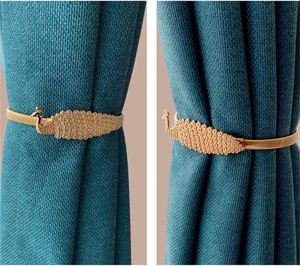 Metal Curtain Strap Peacock Wedding Interior Living Room Bedroom Soft Decoration Elastic Curtain Buckle(
