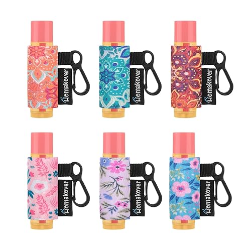 Miniatura 12 de Paquete de 6 soportes compactos con clip, clip de liberación premium, funda de neopreno, bálsamo labial con clip, se adapta a la mayoría