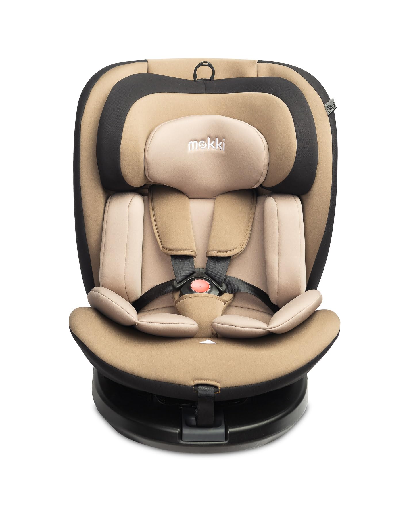 CARETERO - Autositz Kinder - Autokindersitz MOKKI - Gegurteter Autositz - i-Size Homologation ISOFIX - für Kinder von 40-150 cm Größe - Rotierend 360° - Reduktionseinsatz für Babys - Beige