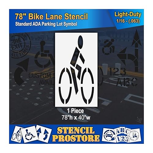 Miniatura 6 de Plantillas de pavimento  78 pulgadas  Carril de bicicleta o sendero de bicicleta  78 x 40 x 18 pulgadas (128 mil)  Grado profesional