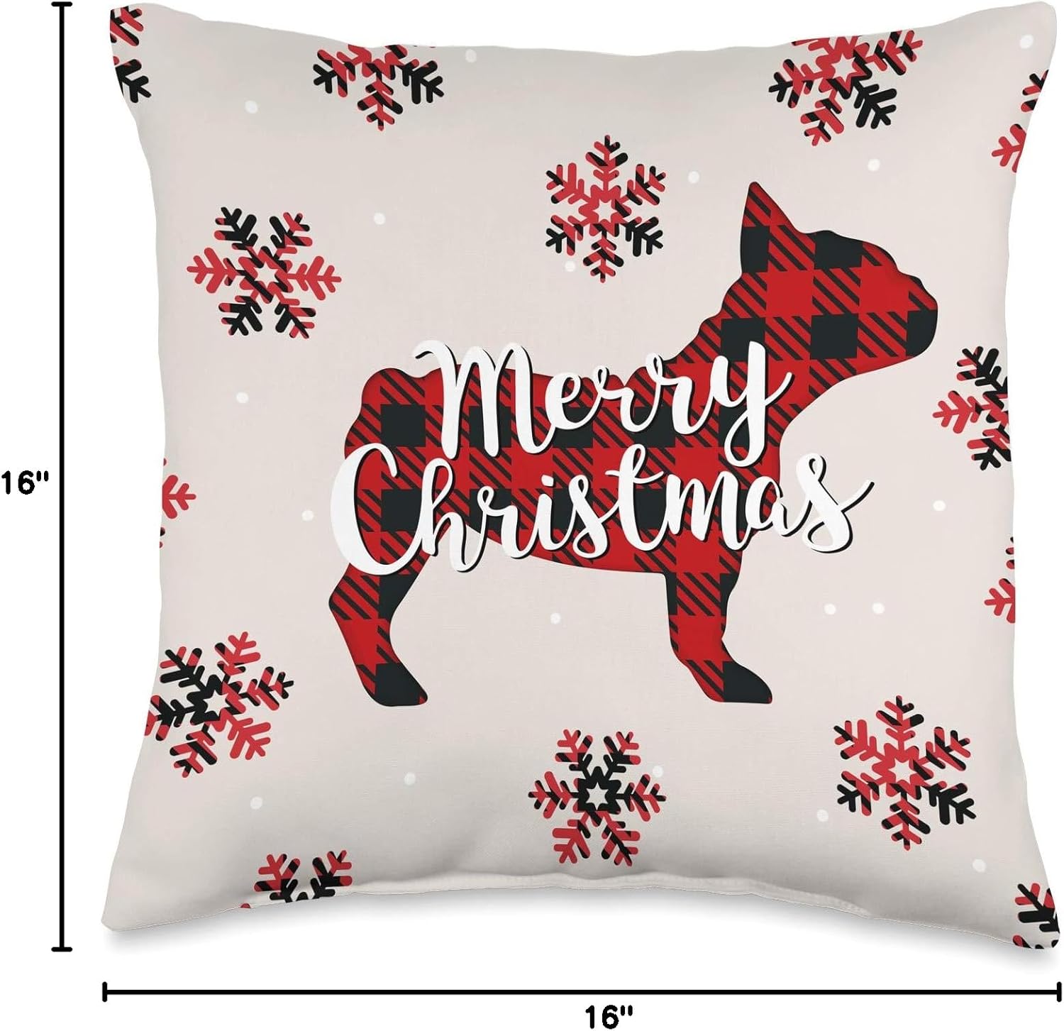 French Bulldog Frenchie Dog Mom Dad Christmas Ornament Gift Throw Pillow