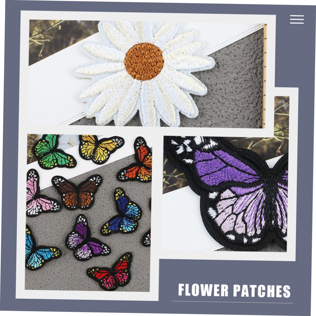 NUOBESTY 126stücke Teiliges Bunter Gestickter Applikationen Mit Schmetterlingen Und Blumen Für -kleidung Aufnäher Für Jeansreparatur Und Kreative Dekoration Von Textilien