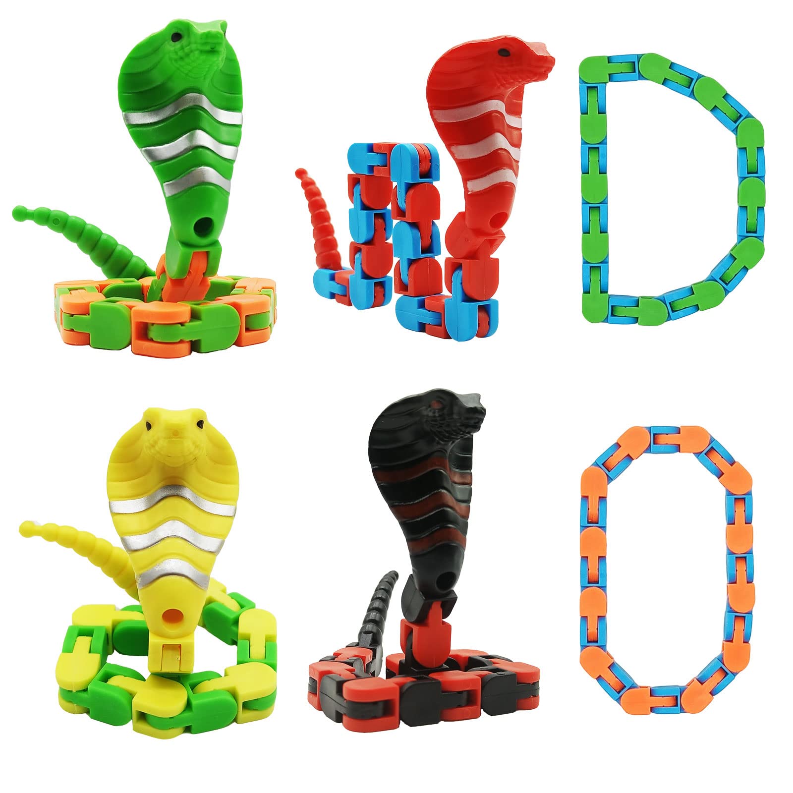 Autism Sensoy Fidget Toys, 6 Pack Wacky Tracks Snap and Click Fidget Toys for Boys Girls Adults, Fidget Toys for Toddler 3 4 5 6 7 8,Autism Stress Relief Finger Toys,Gifts for Kids,Classroom Prizes