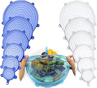 Vista 10 de Tapas elásticas de silicona, tapas elásticas duraderas y ecológicas, reutilizables, resistentes al calor, varios tamaños para cuenco