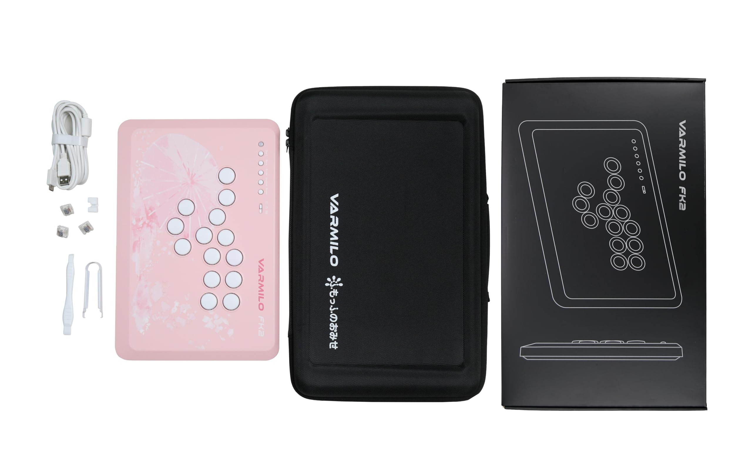 Varmilo FK2 アーケードコントローラー ピンク 花柄 VARMILO FK2(不屈) 桜 ラピッドトリガー搭載レバーレスアケコン 格闘