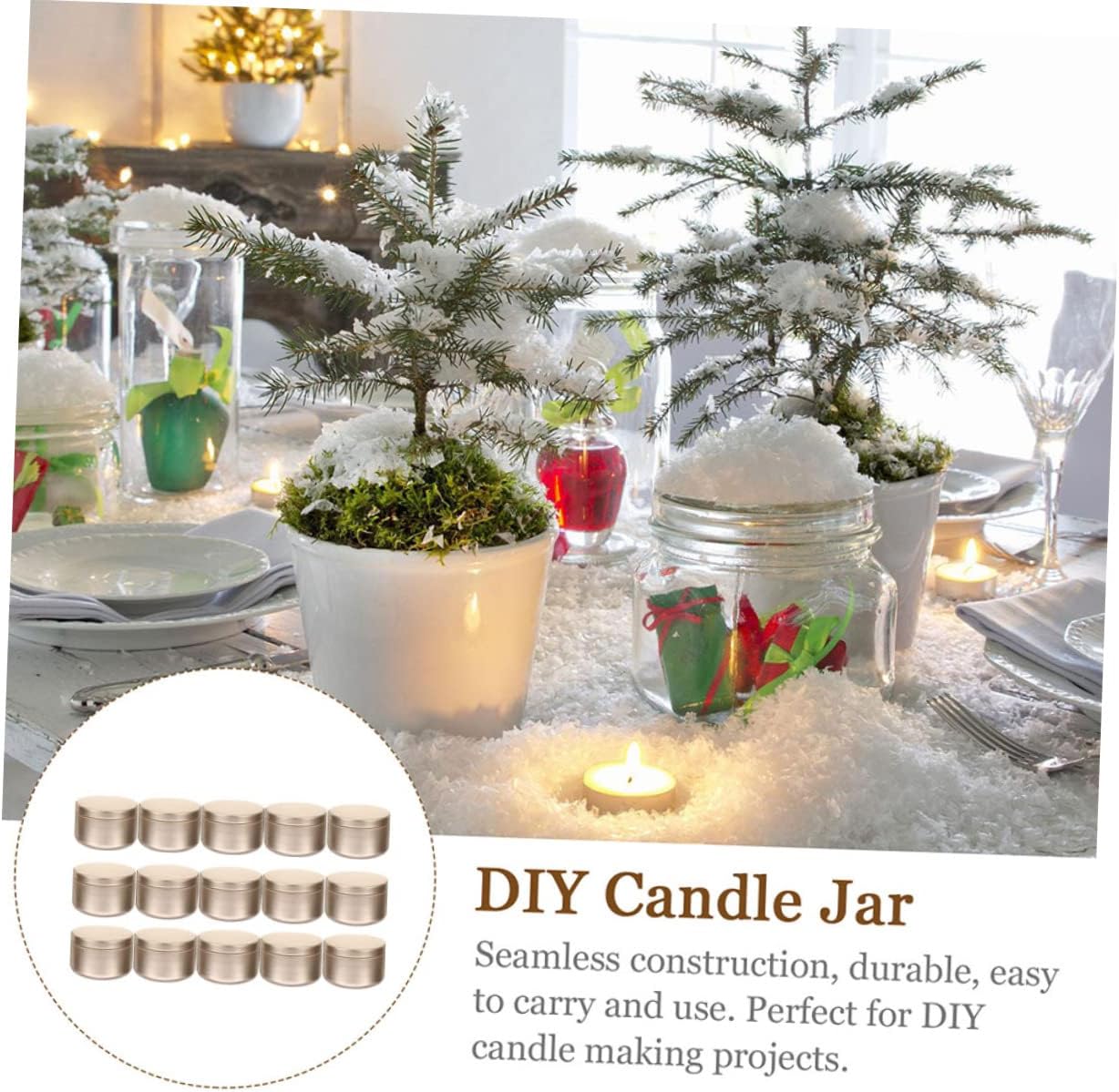 OSALADI 24pcs Candle Jars for Making Candles Aluminum Tin Can Storage Containers DIY Container