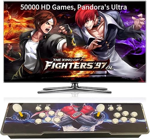 FVBADE 50500 en 1 Pandora Ultra Pandora Box Retro Games Arcade Game Console con dos anfitriones separados para PC y proyector y TV Juegos 3D 1-4
