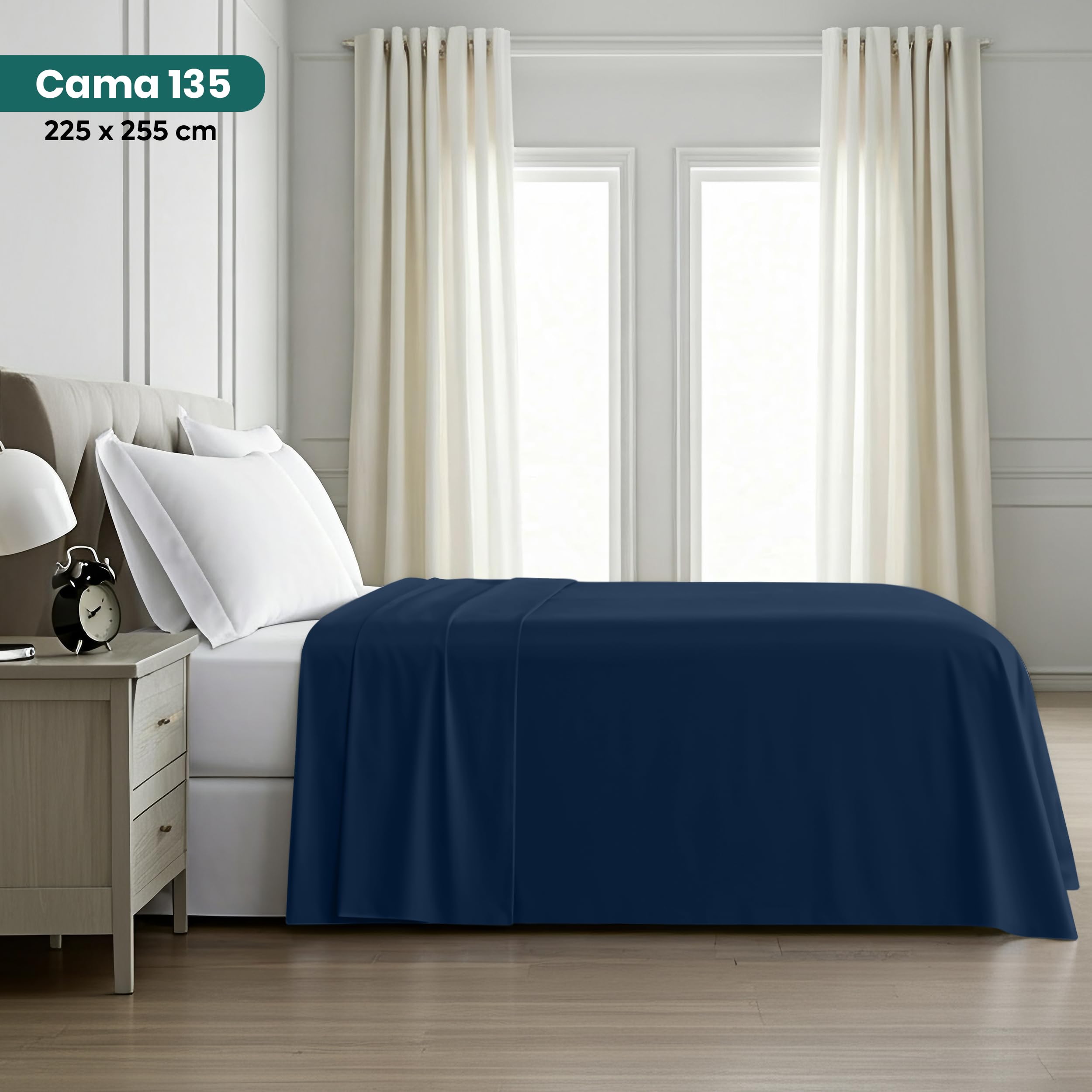 Utopia Bedding Sábana Plana Blanca - La Suavidad De Un Hotel De Lujo En Tu Cama (225x255cm, Microfibra)