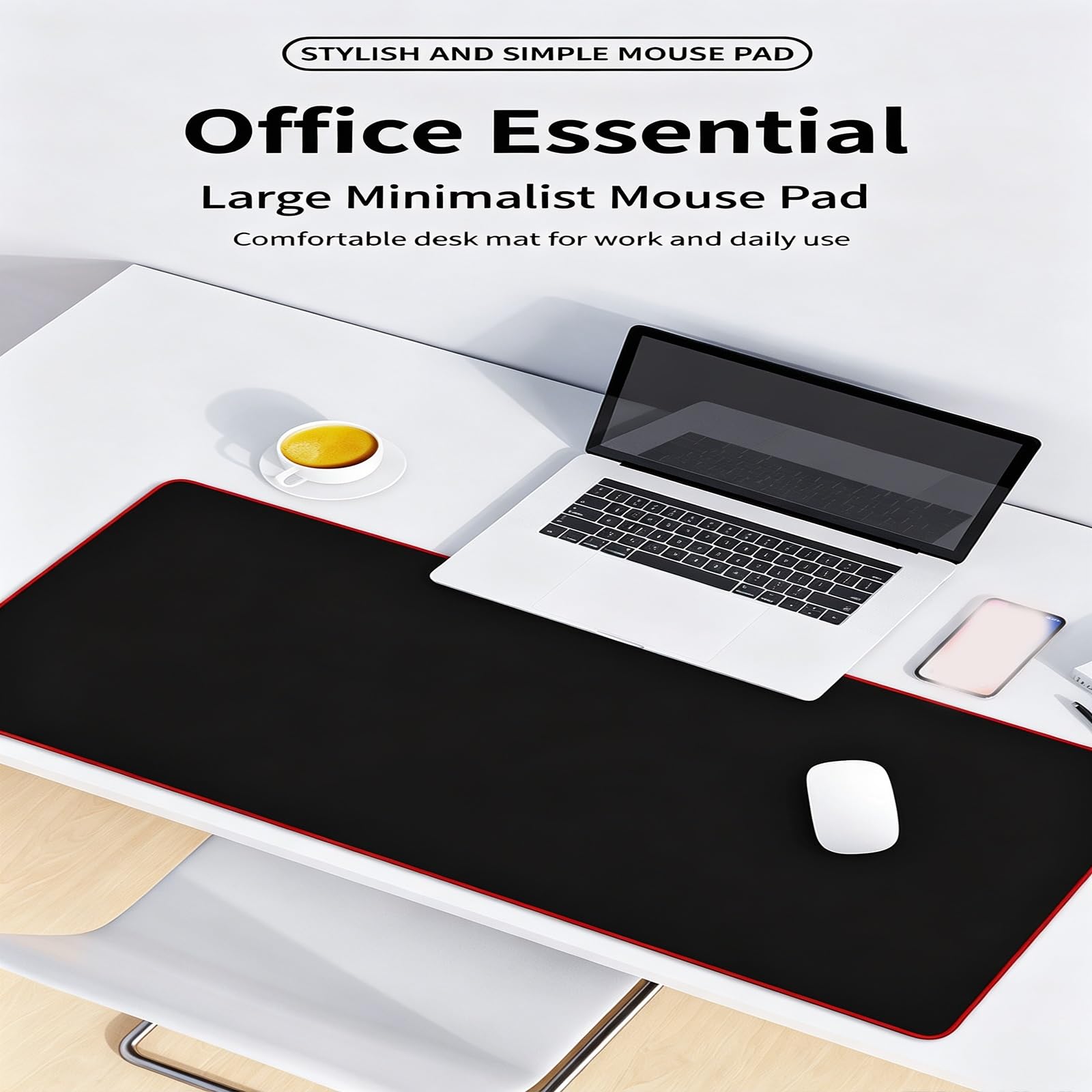Tappetino mouse gaming grande scrivania XXL | Impermeabile antiscivolo con bordi cuciti for PC computer ufficio e gioco(Pink,400*800‑4mm)