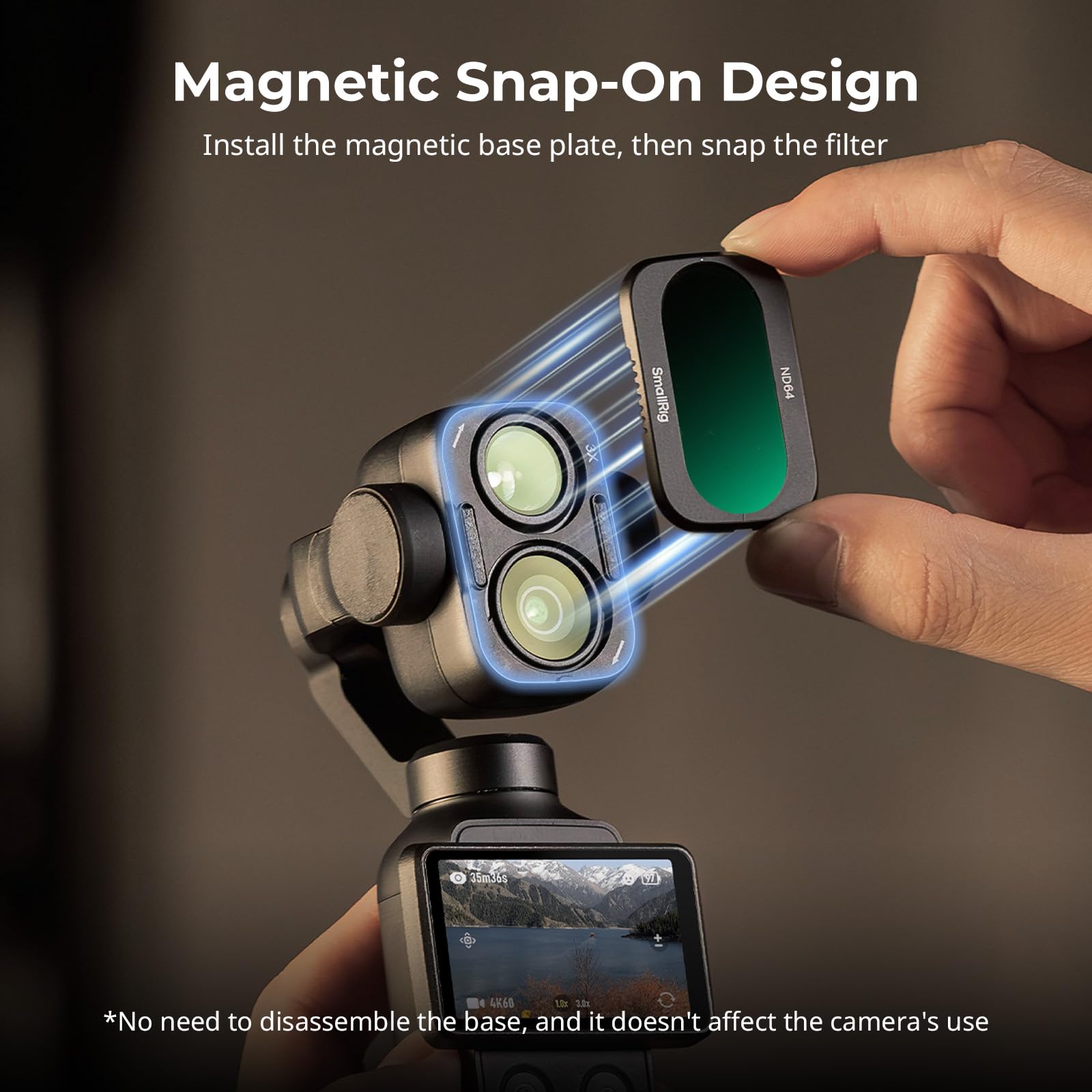 SMALLRIG Zestaw filtrów dzielonych dla Dji Osmo Pocket 4P, 5 sztuk