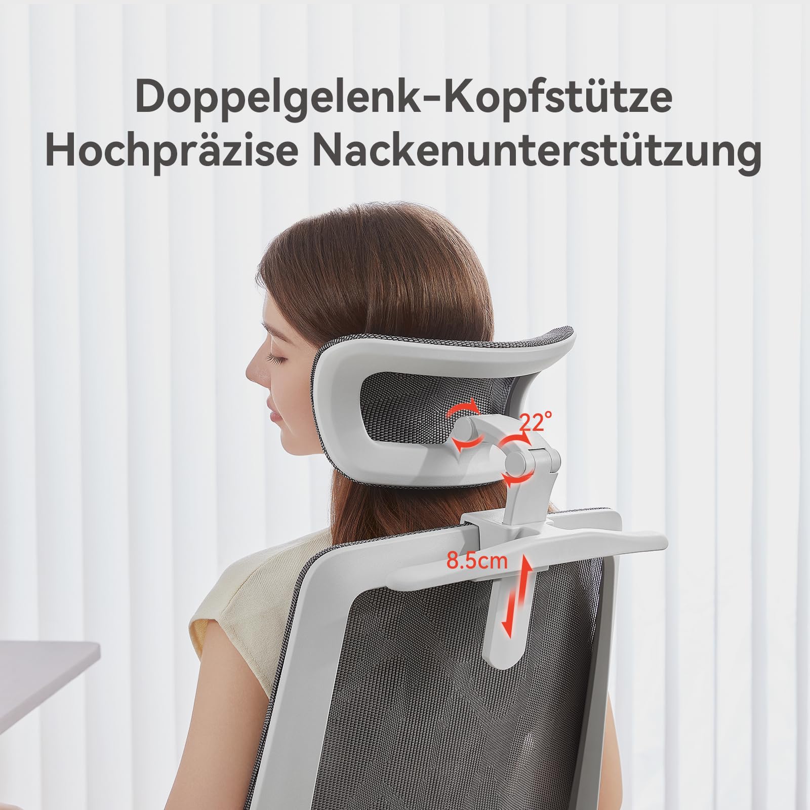 SIHOO M59AS Ergonomischer Bürostuhl mit 3D-koordinierbaren, hochklappbaren Armlehnen, Doppelsitzlehnen-Design und adaptiver Lendenwirbelstütze, Mesh-Schreibtischstuhl für das Homeoffice (Weiß) | 3D Flip-Up Armlehnen, adaptive Lendenwirbelstütze, verstärkt