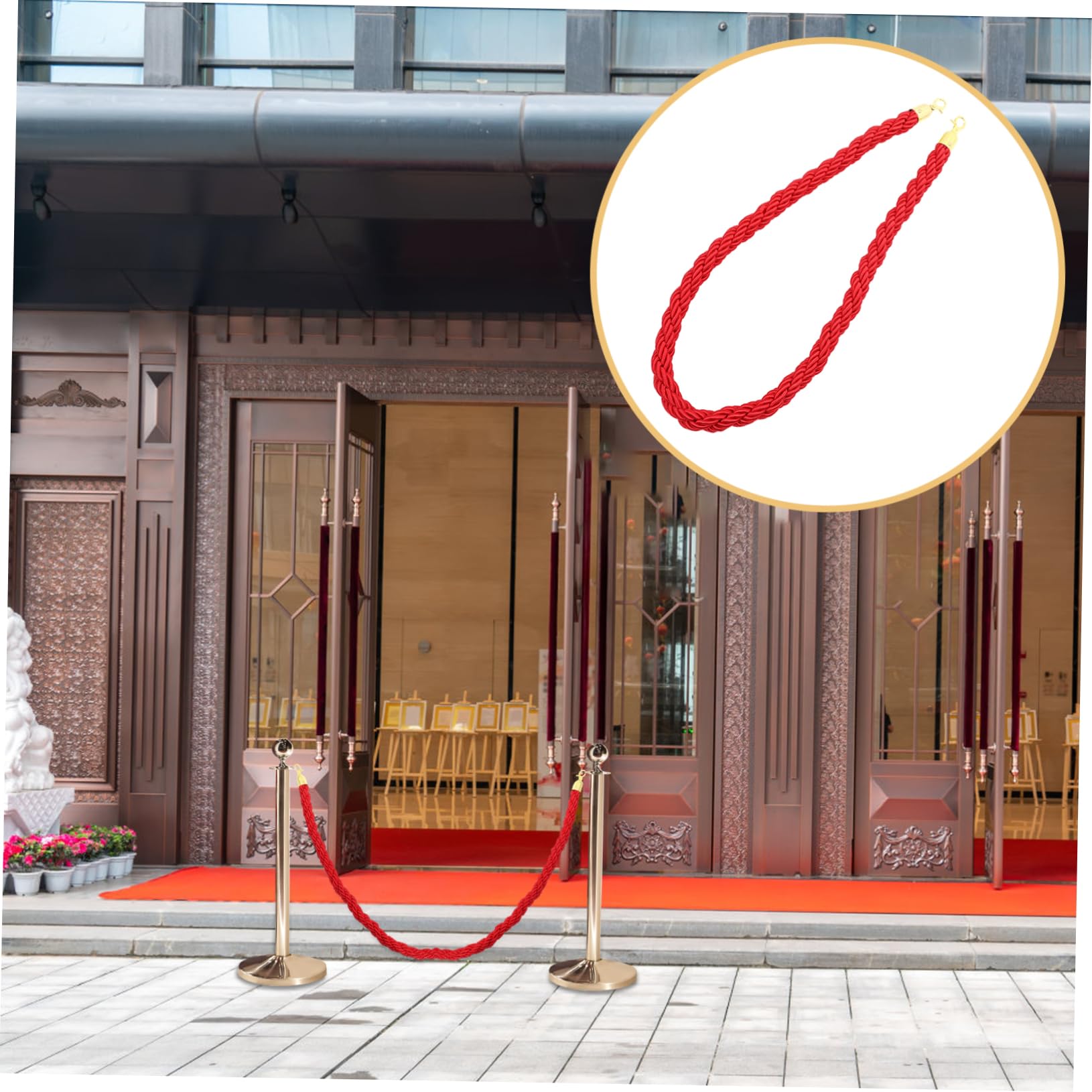Garneck Corda per Transenna in Juta Lega di Zinco per Controllo Folla e Sicurezza Eventi Cerimonie Corda Elegante per Gestire Code e Delimitare Aree